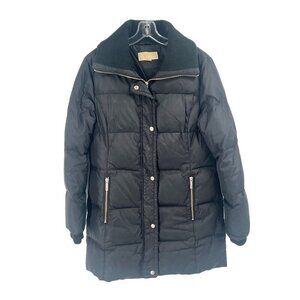 Michael Kors Mid Length Black Puffer Jacket Coat Down Fill Sz Small